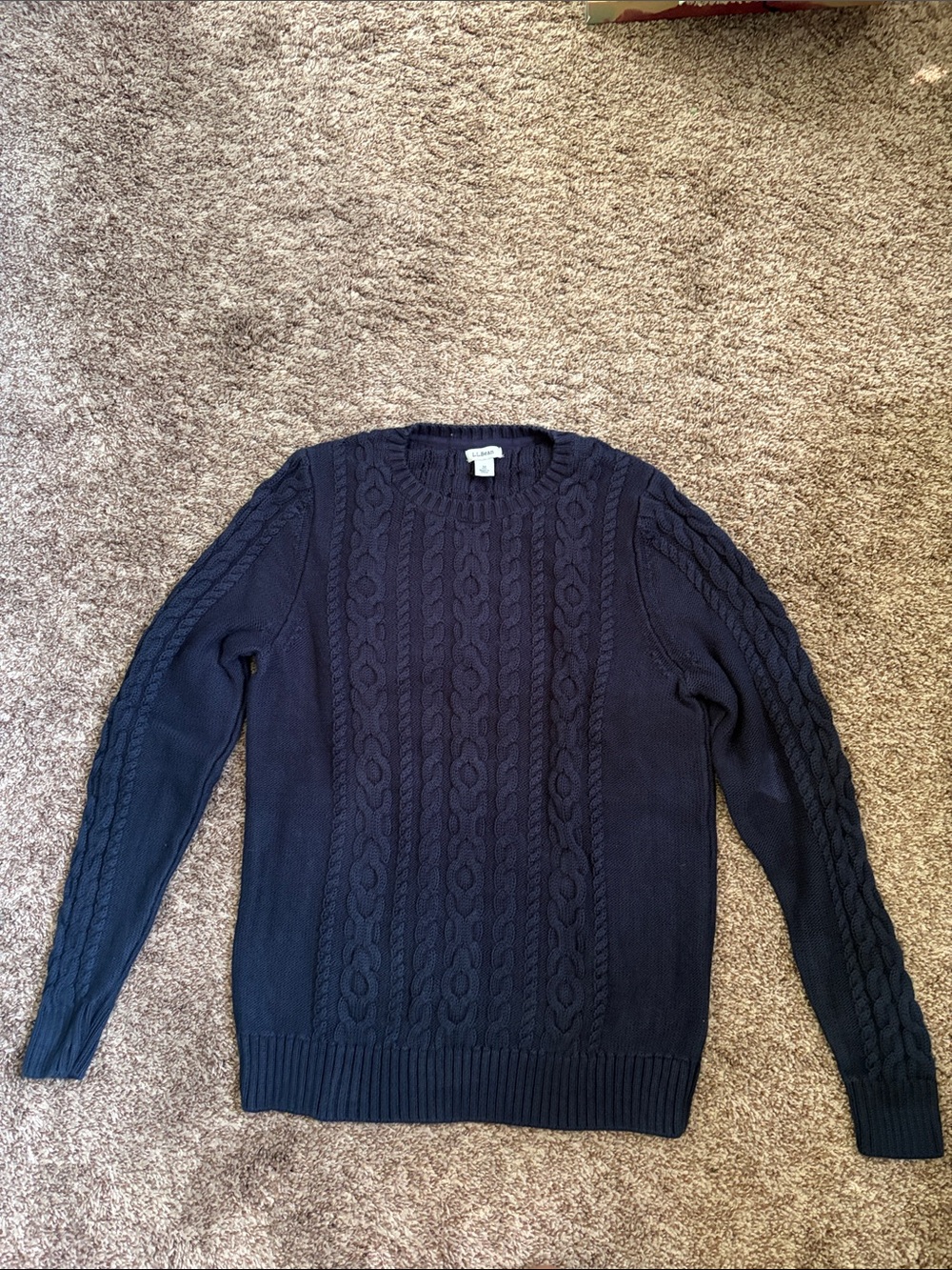 llbean cable knit sweater